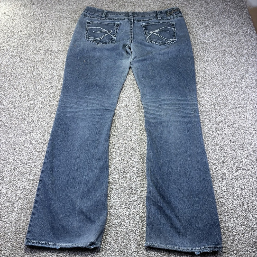 Silver Jeans Co Aiko Bootcut Jeans Womens W31 L35 Blue Distressed Denim L9538